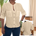 Camisera Casual de Mujer con Bolsillos Frontales