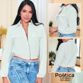 Blusa con Cierre y Bolsillos