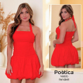 Vestido Halter con Falda Globo