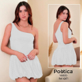 Vestido Asimétrico con Falda Globo