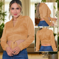 Camisera satinada crop con nudo frontal