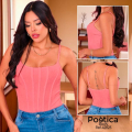 Body con costuras verticales y tirantes delgados