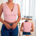 Blusa Sin Mangas con Escote V y Corte Corsetero
