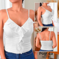 Blusa con Volante Central y Cargaderas Delgadas