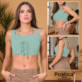 Blusa Crop Top con Amarre Frontal y Tiras en Espalda
