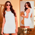 Vestido mini ajustado sin mangas textura