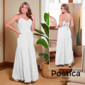 Vestido largo con espalda cruzada y moño