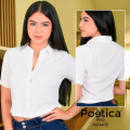 Blusa crop camisera manga corta