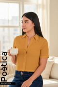 Blusa crop camisera manga corta