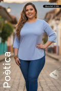Blusa de Mujer Talla Plus de Manga 3/4
