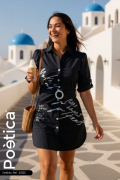 Vestido Camisero de Mujer con Diseño Estampado