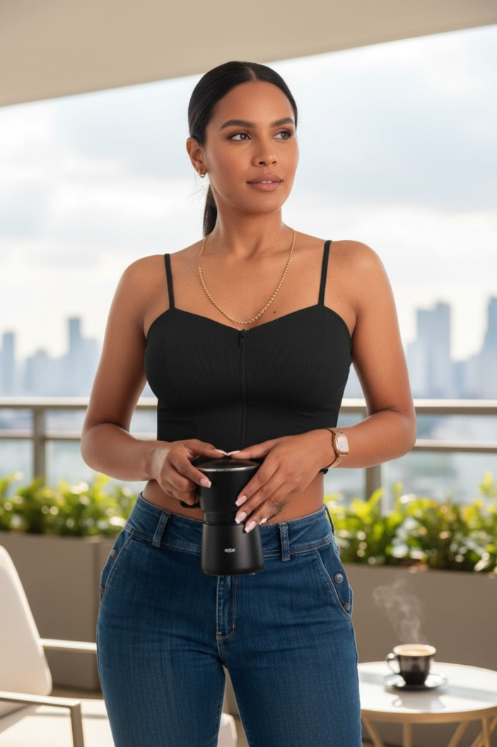 Crop Top con Cargaderas y Cierre