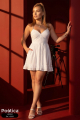 Vestido mini escote corazón con espalda corset