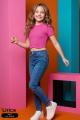 Blusa crop juvenil manga corta