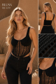 Blusa Crop Top Mujer en Tela Crochet con Diseño Artesanal y Estilo Boho Chic