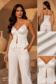 Blusa Satinada con Tiras en Satín Pesado de Caída Lujo
