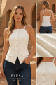Blusa Tipo Chaleco en Lino Poliester Estructurado