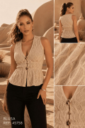 Blusa con Textura Paris-Alfonsina y Peplum
