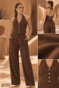 Conjunto Halter Elegante en Tela Camper 