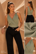 Blusa Elegante en Tela Chifón con Drapeado