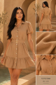 Vestido Camisero Corto en Rayón Cool con Cinturón