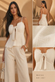 Blusa con Lazo y Volado Superior