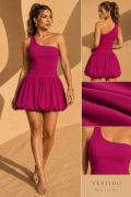 Vestido Asimétrico con Falda Globo