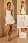 Vestido Asimétrico con Falda Globo