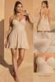 Vestido mini escote corazón con espalda corset