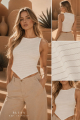 Blusa crop sin mangas textura lineal