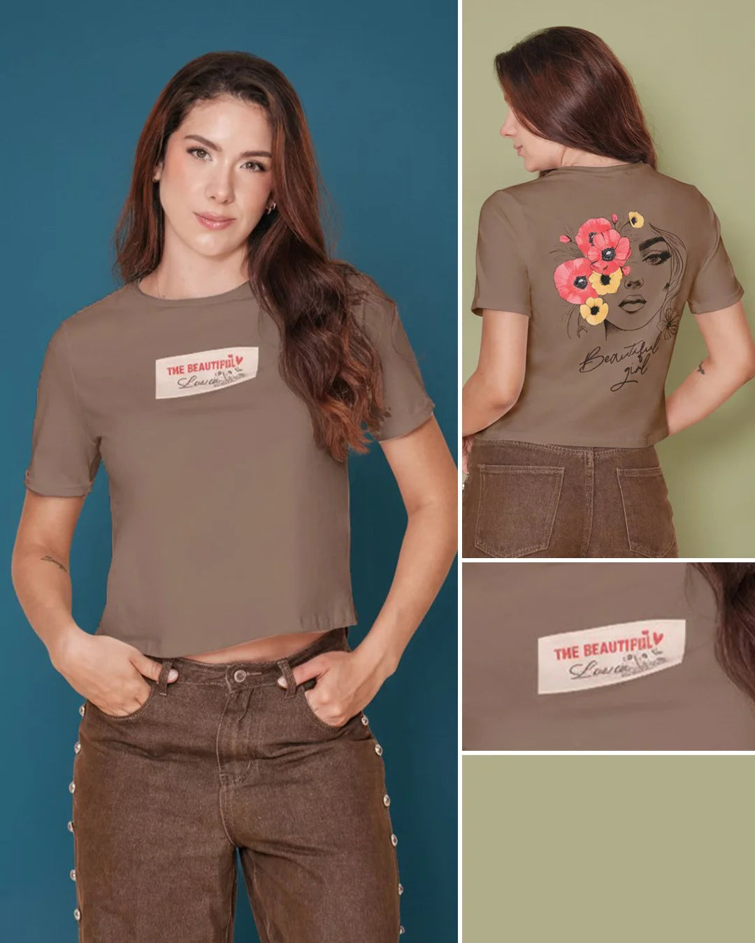 TAUPÉ - blusa-con-guardapolvo-contras-en-tapa-cuello-y-parche-estampado-taupe