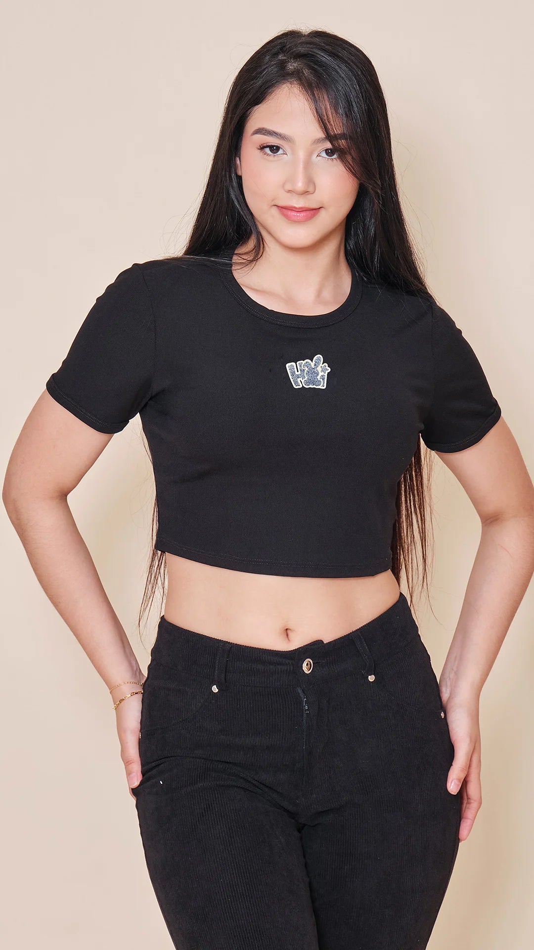 NEGRO - blusa-basica-con-aplique-tela-late-negro