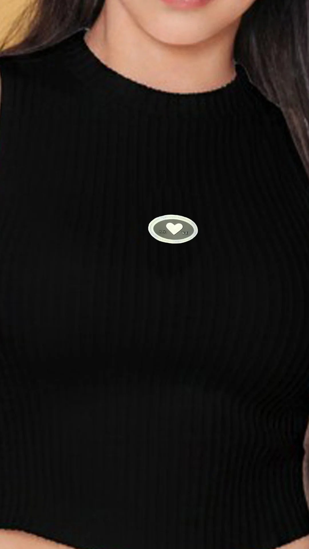 NEGRO - blusa-dama-manga-sisa-solo-fondo-con-aplique-tela-shell-full-moda-negro