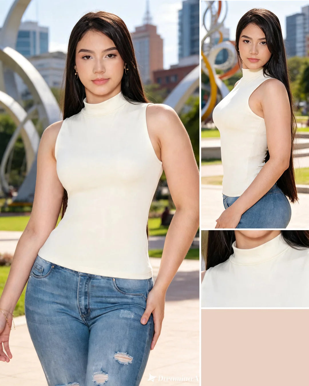 IVORY - blusa-manga-sisa-solo-fondo-tela-yogi-lycrada-ivory