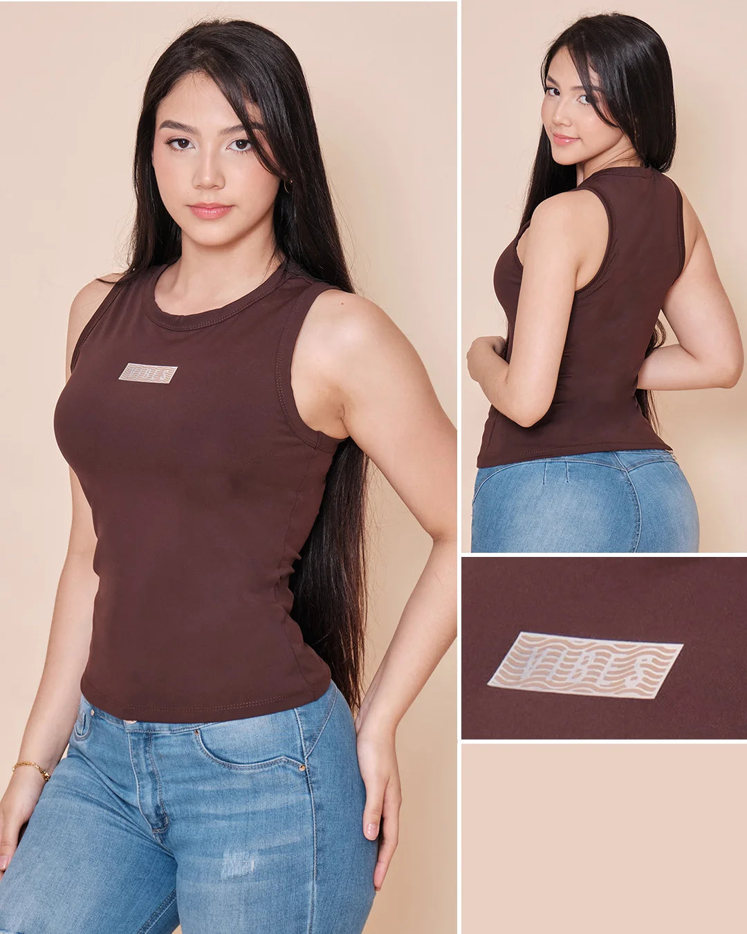 CAFÉ - blusa-manga-sisa-estampado-vibes-tela-yogi-cafe