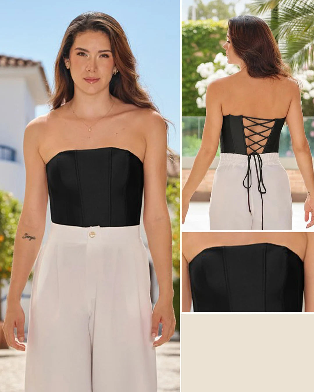 NEGRO - body-estraple-con-varillas-y-ojaletes-en-la-espalda-tela-lycra-destellante-negro