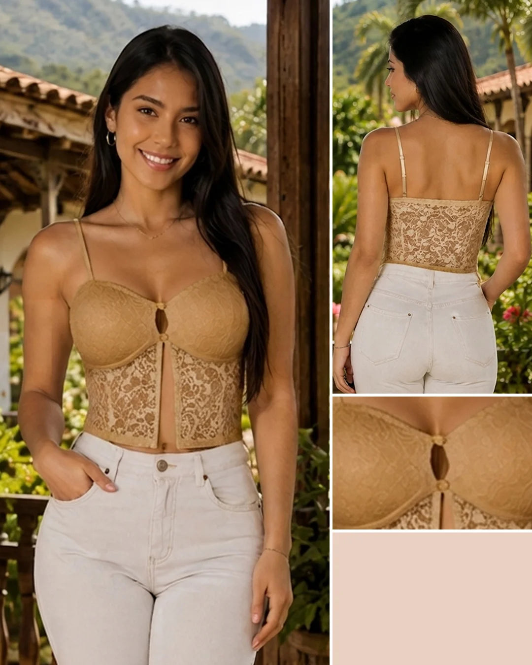 CREMA - blusa-estraple-corta-con-copa-en-tela-de-blonda-crema