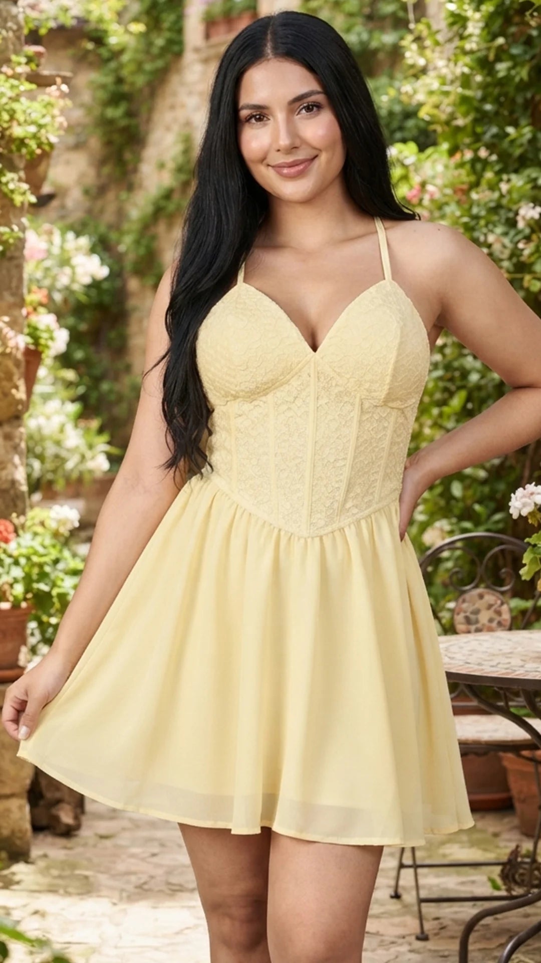 CREMA - vestido-crop-top-de-tiras-con-copas-falda-corta-con-bolero-en-ruedo-crema