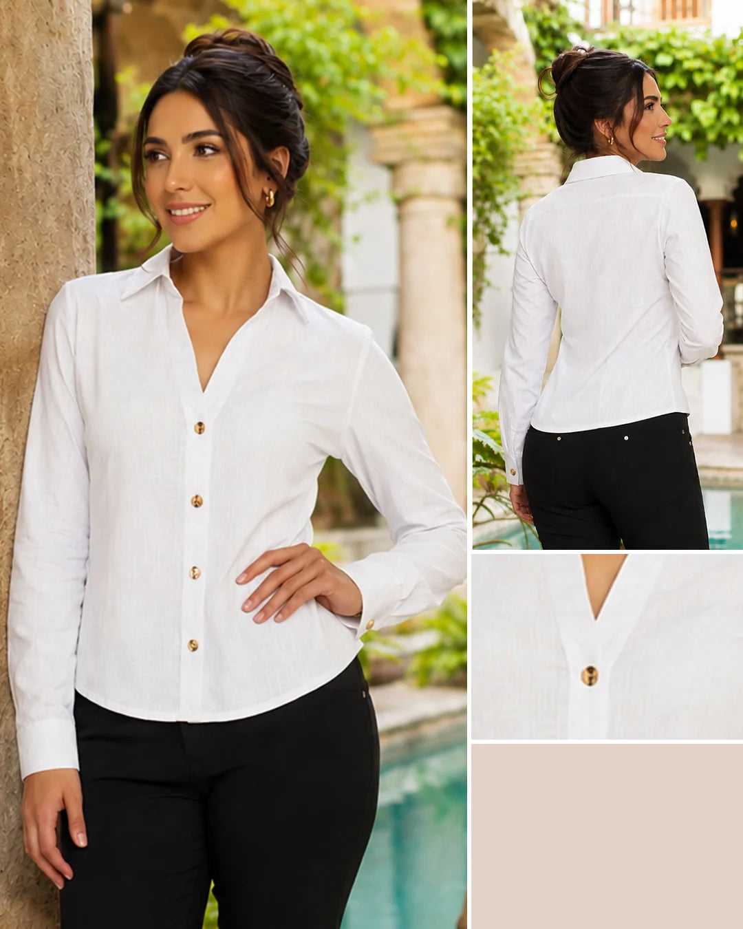 BLANCO - camisera-larga-manga-larga-en-tela-lino-blanco