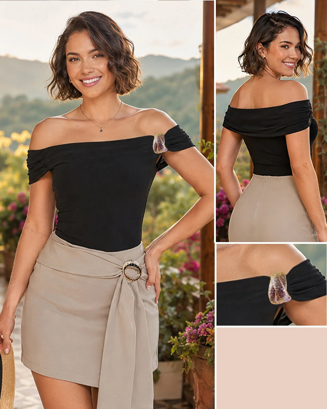 NEGRO - blusa-estraple-manga-sisa-negro