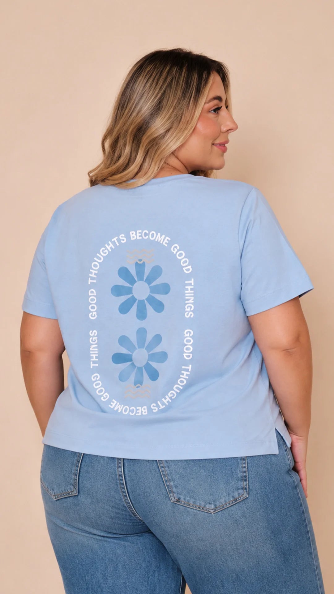 AZUL - blusa-plus-con-abertura-en-costados-estampado-sobre-tela-fria-azul