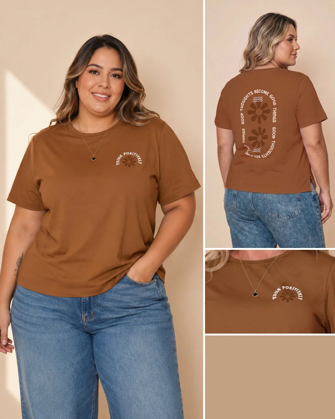 CAFÉ - blusa-plus-con-abertura-en-costados-estampado-sobre-tela-fria-cafe
