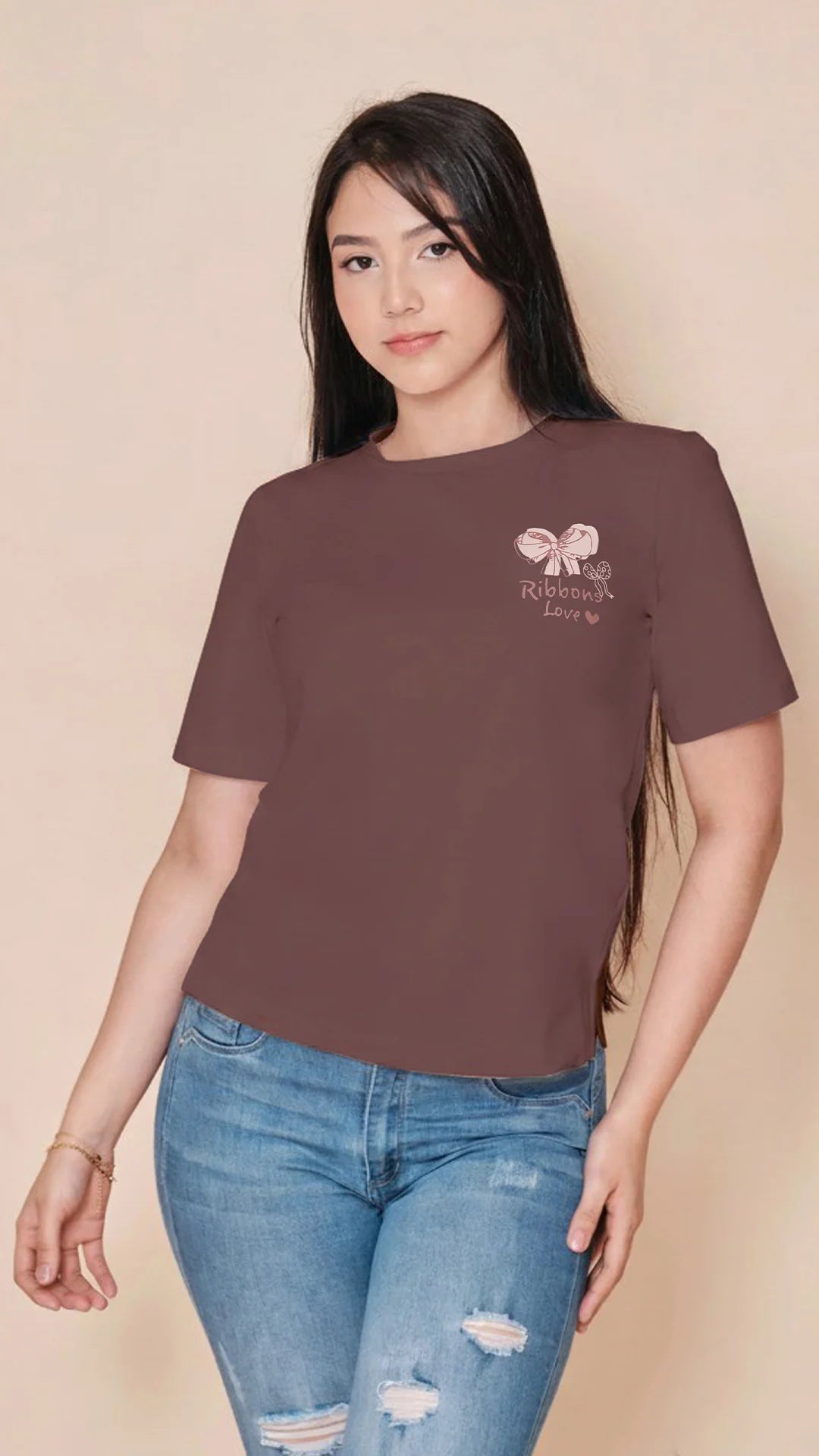 MOCCA - blusa-con-abertura-en-costado-dobladillo-ancho-estampado-sobre-tela-fria-mocca